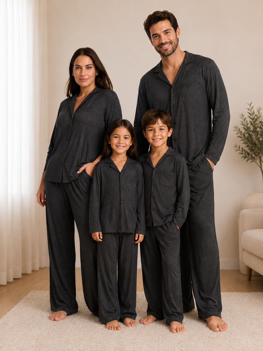 Ribbed Long Pajama Set
