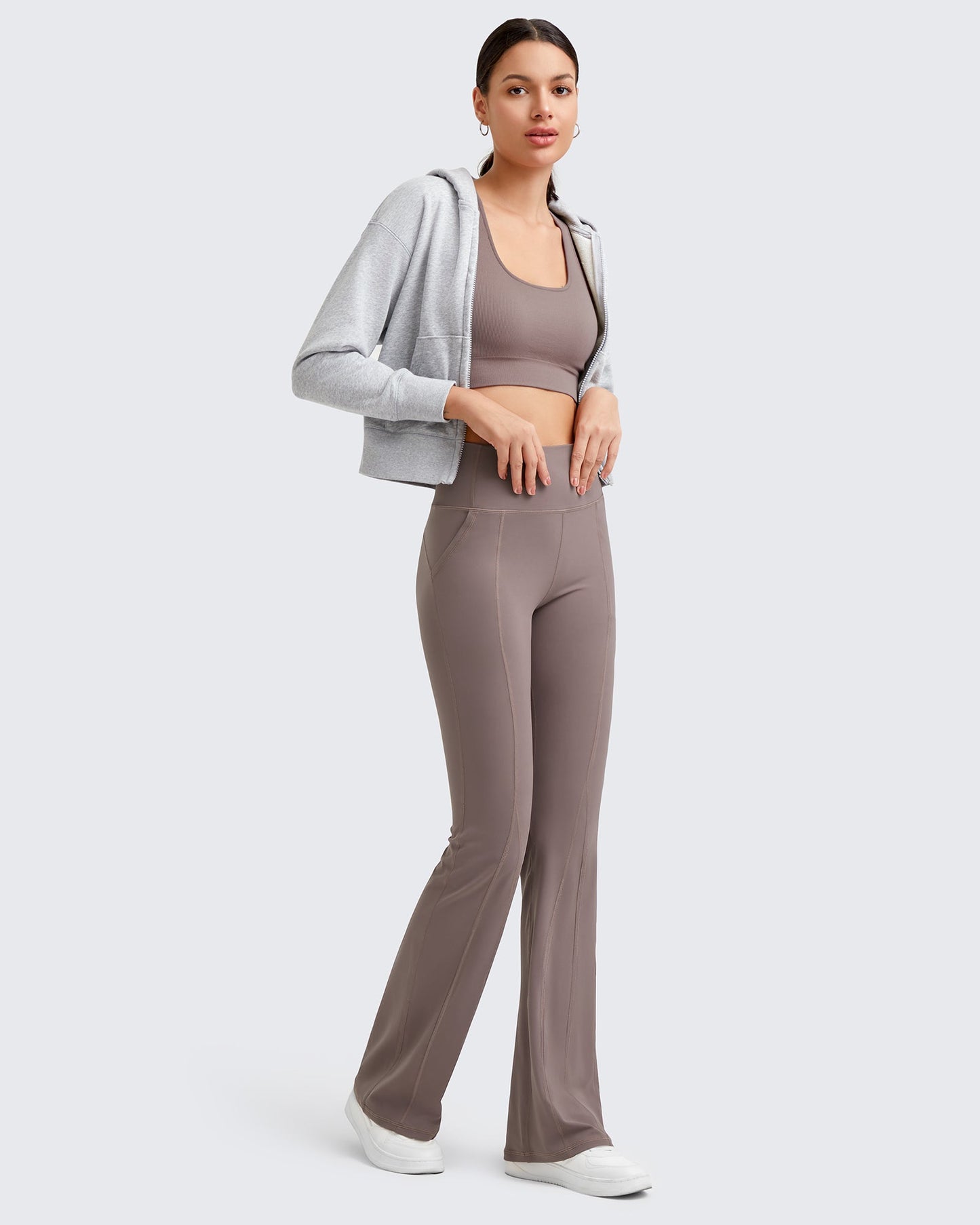 Pantalones casuales acampanados de yoga de tiro alto BareFeel