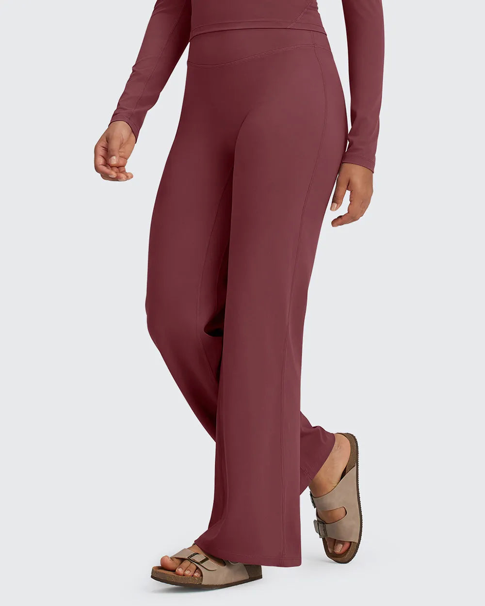 BareFeel Pantalones Anchos de Tiro Alto para Mujer (Talla Petite)