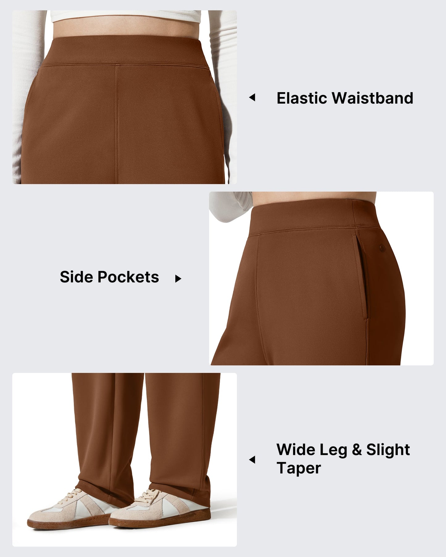 Pantalones EverGoing con forro polar, holgados, cálidos y de pierna estrecha
