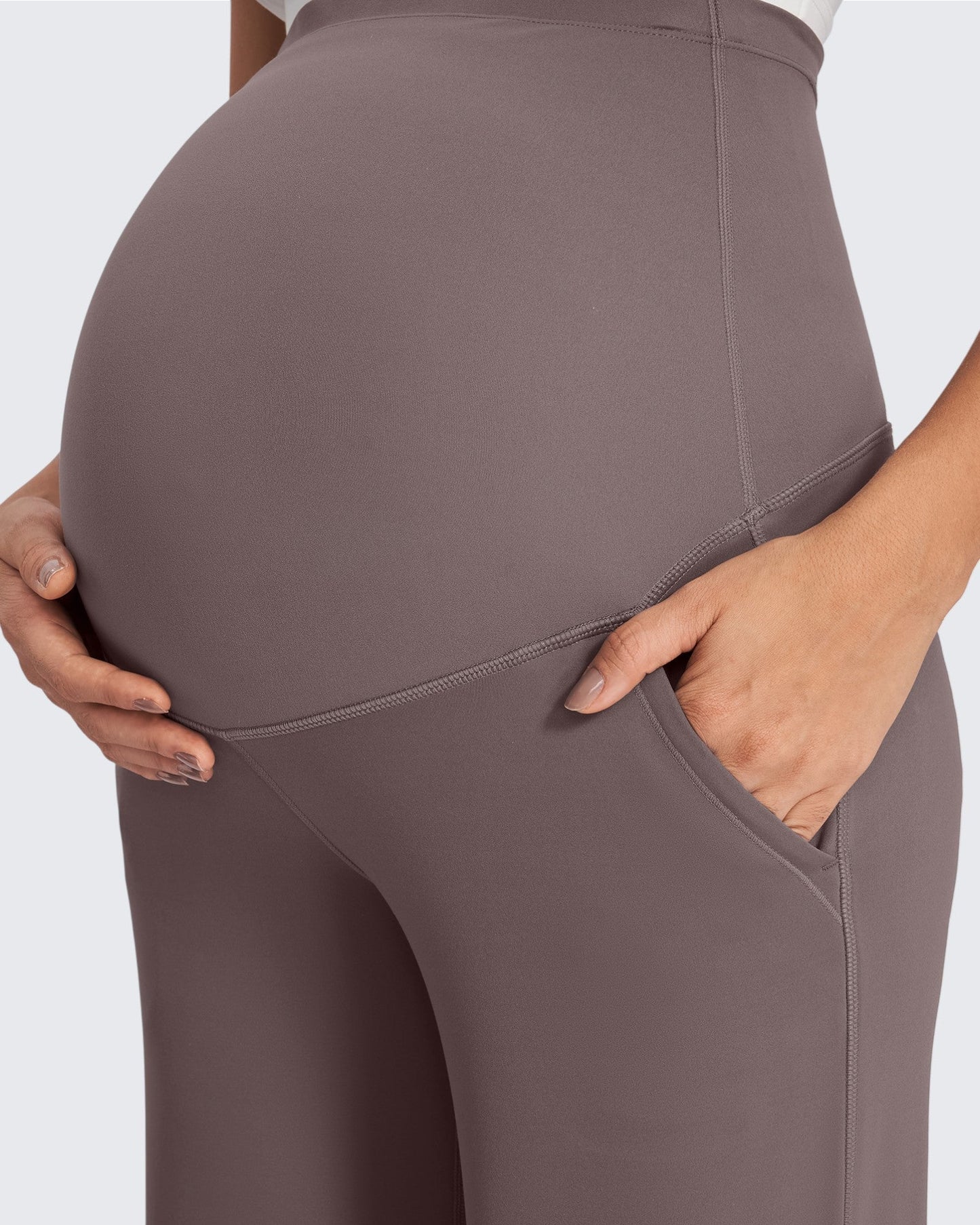 Pantalones de trabajo cálidos de maternidad forrados con forro polar