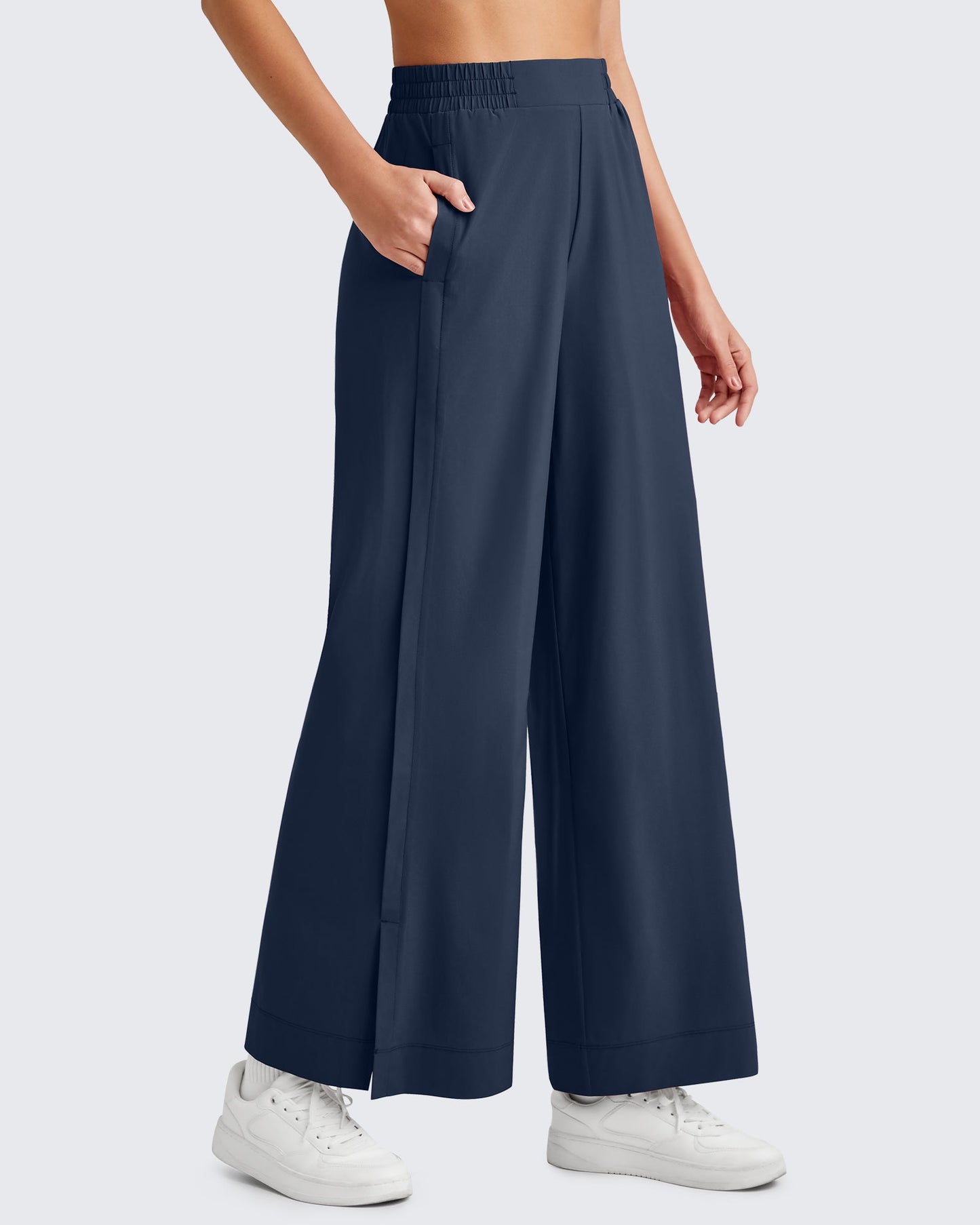 Pantalones Tobilleros ShiftReady de Talle Alto y Pierna Ancha con Abertura Lateral