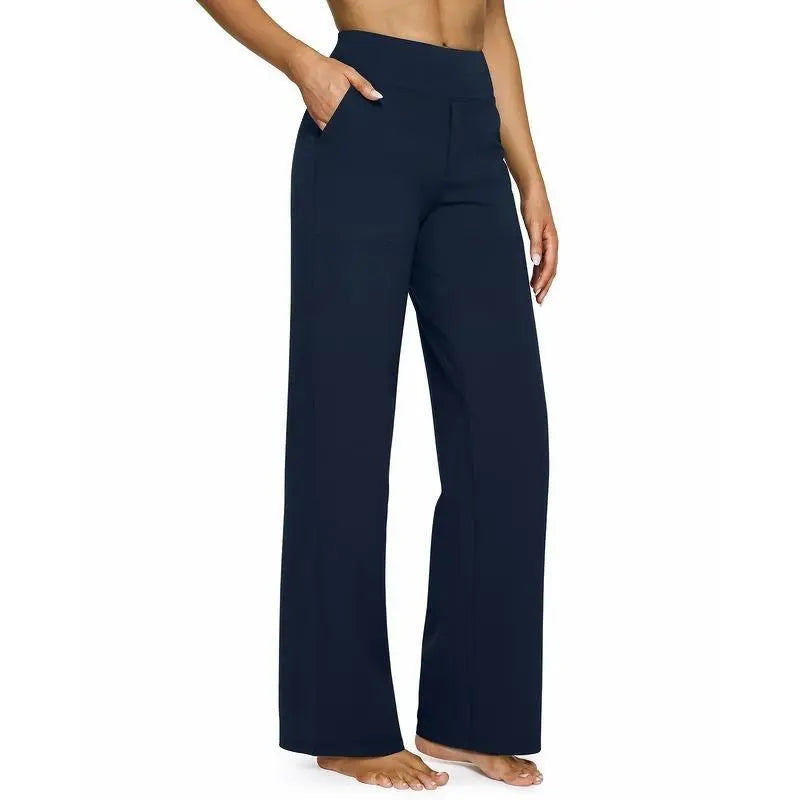 💘 Valentine’s Day Sale 💘Women’s High-Waist Wide Leg Pants – Business Casual Yoga Dress Pants with Pockets