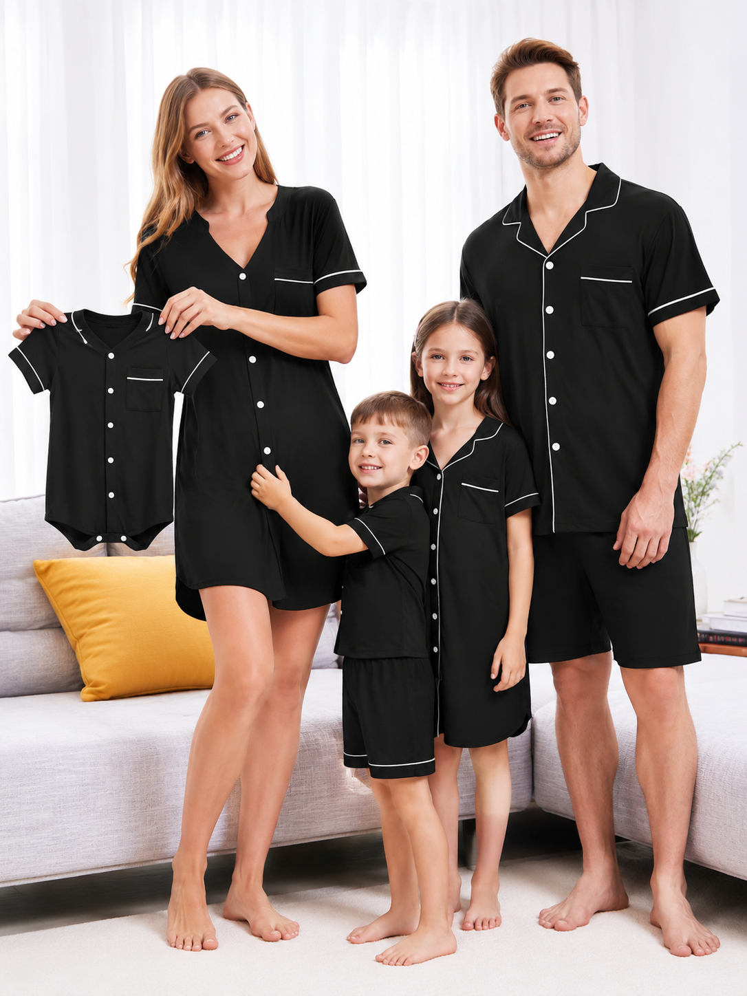 Button-down short-sleeved bathrobe