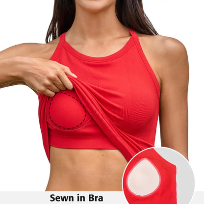 Final 3-Hour Sale🔥Women Workout Tank Tops with Built in Bra