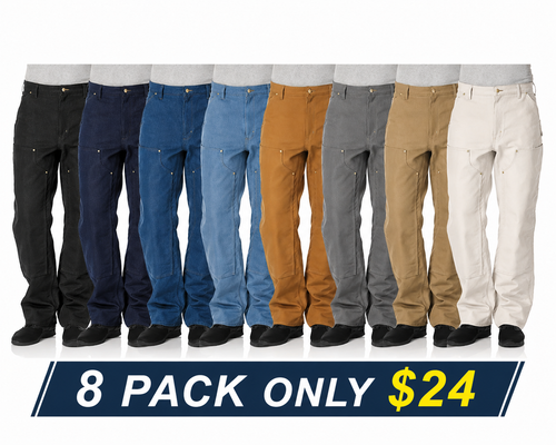 Classic durable canvas double-layer front work pants
