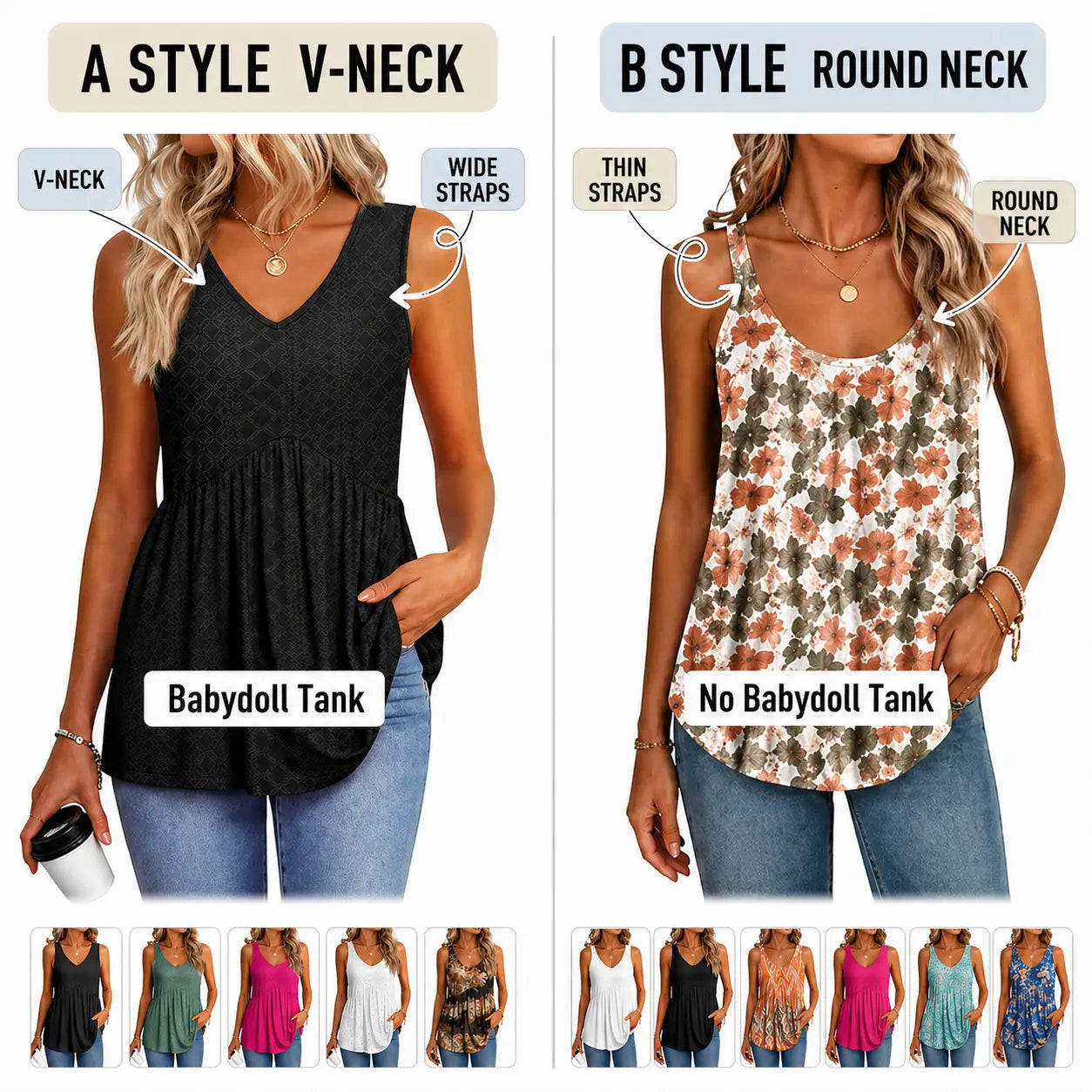 Womens Tank Tops 2026 Flowy Peplum Tops