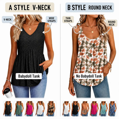 Womens Tank Tops 2026 Flowy Peplum Tops