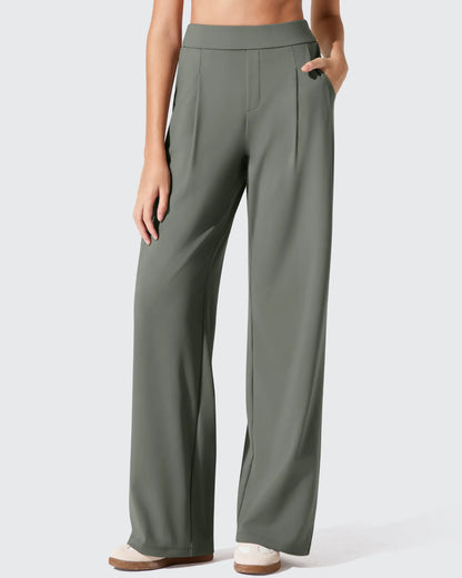 Pantalones de vestir ShiftReady plisados de pierna ancha con dos pliegues delanteros