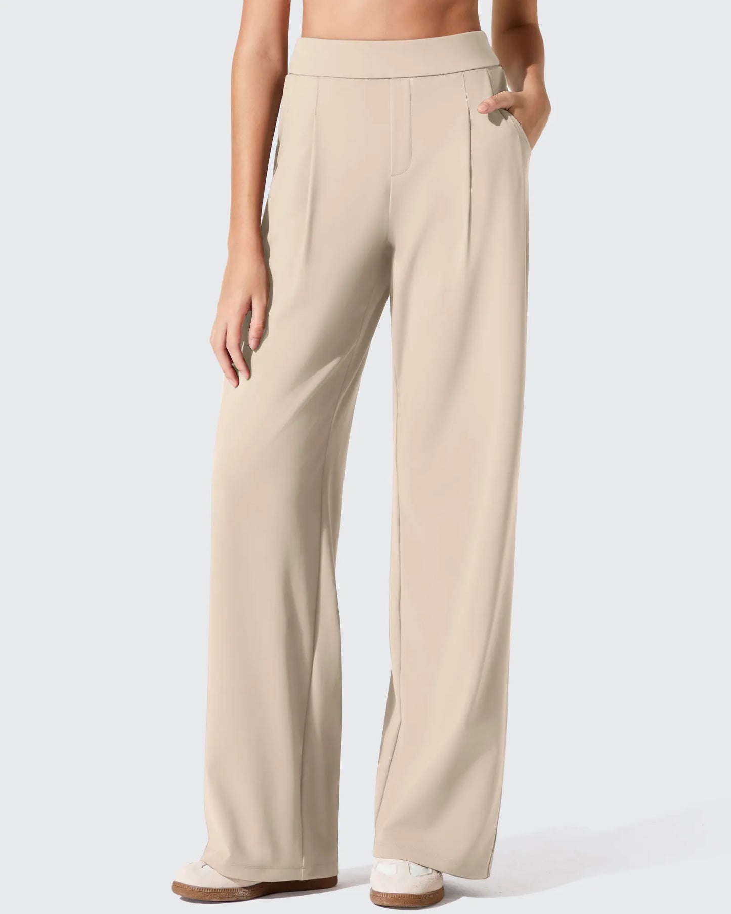Pantalones de vestir ShiftReady plisados de pierna ancha con dos pliegues delanteros