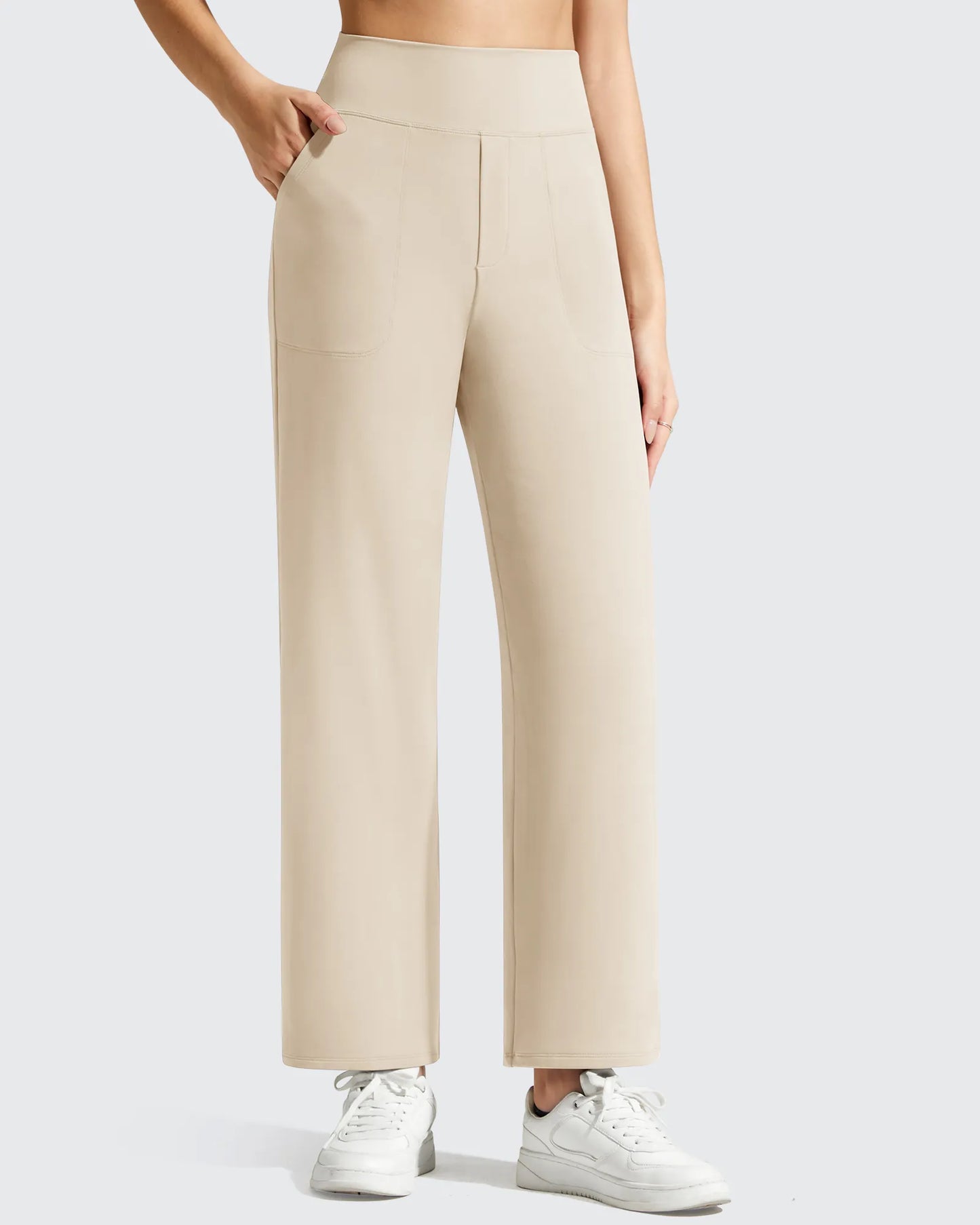 Pantalones de vestir informales largos hasta el tobillo BareFeel Faux Fly