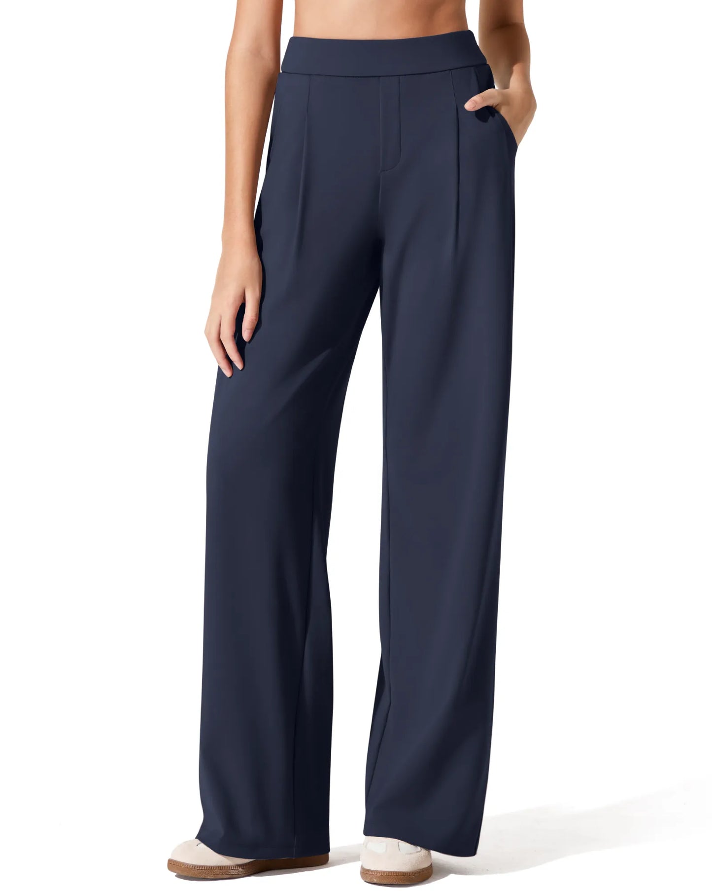 Pantalones de vestir ShiftReady plisados de pierna ancha con dos pliegues delanteros