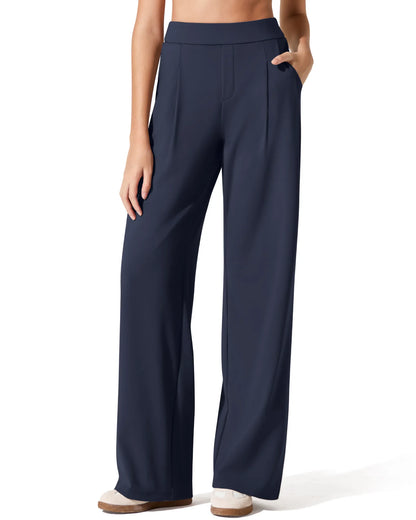 Pantalones de vestir ShiftReady plisados de pierna ancha con dos pliegues delanteros