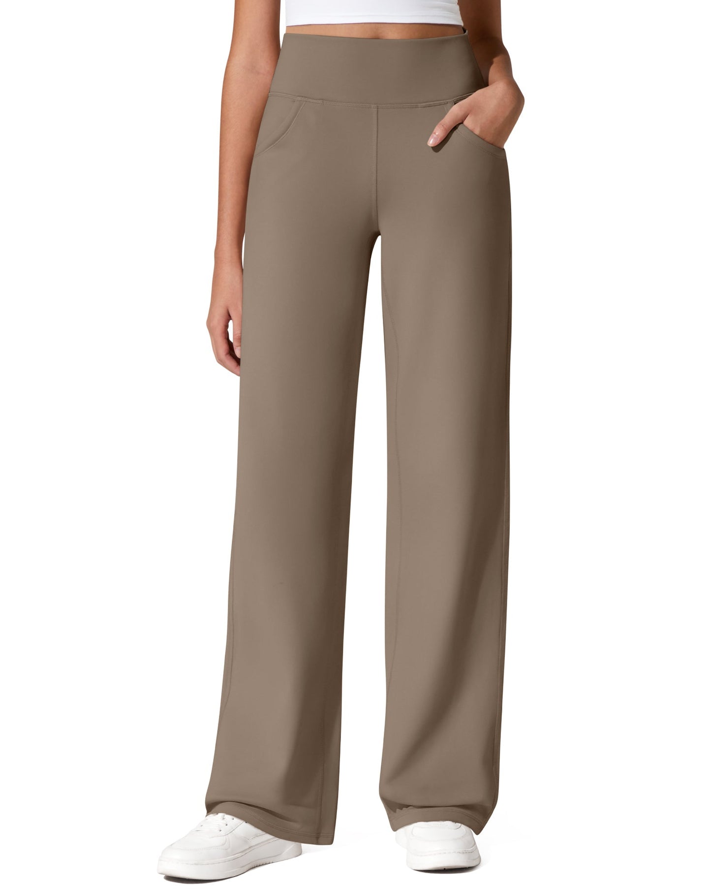 Pantalones térmicos de cintura alta y pierna ancha con forro polar EverGoing