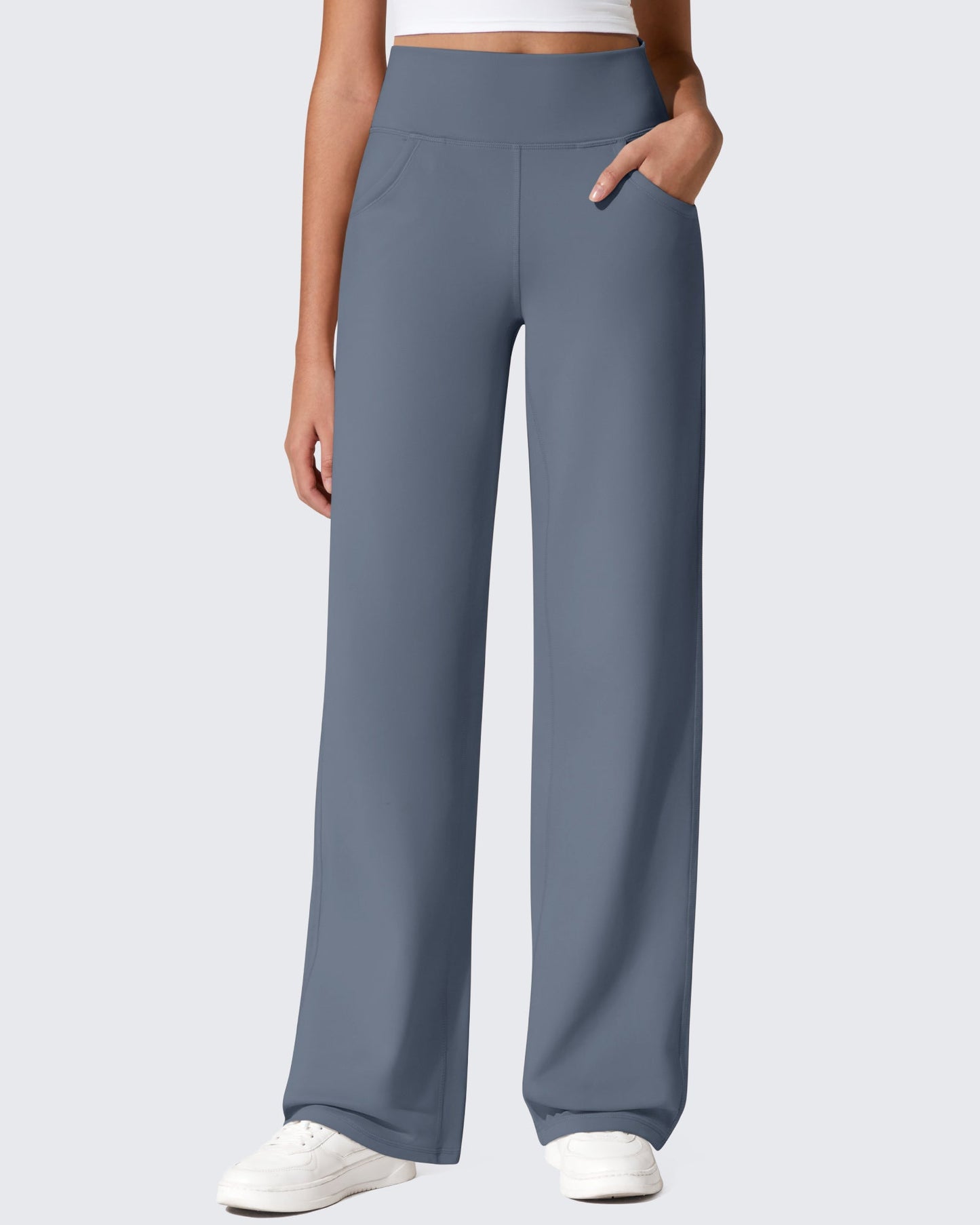 Pantalones térmicos de cintura alta y pierna ancha con forro polar EverGoing
