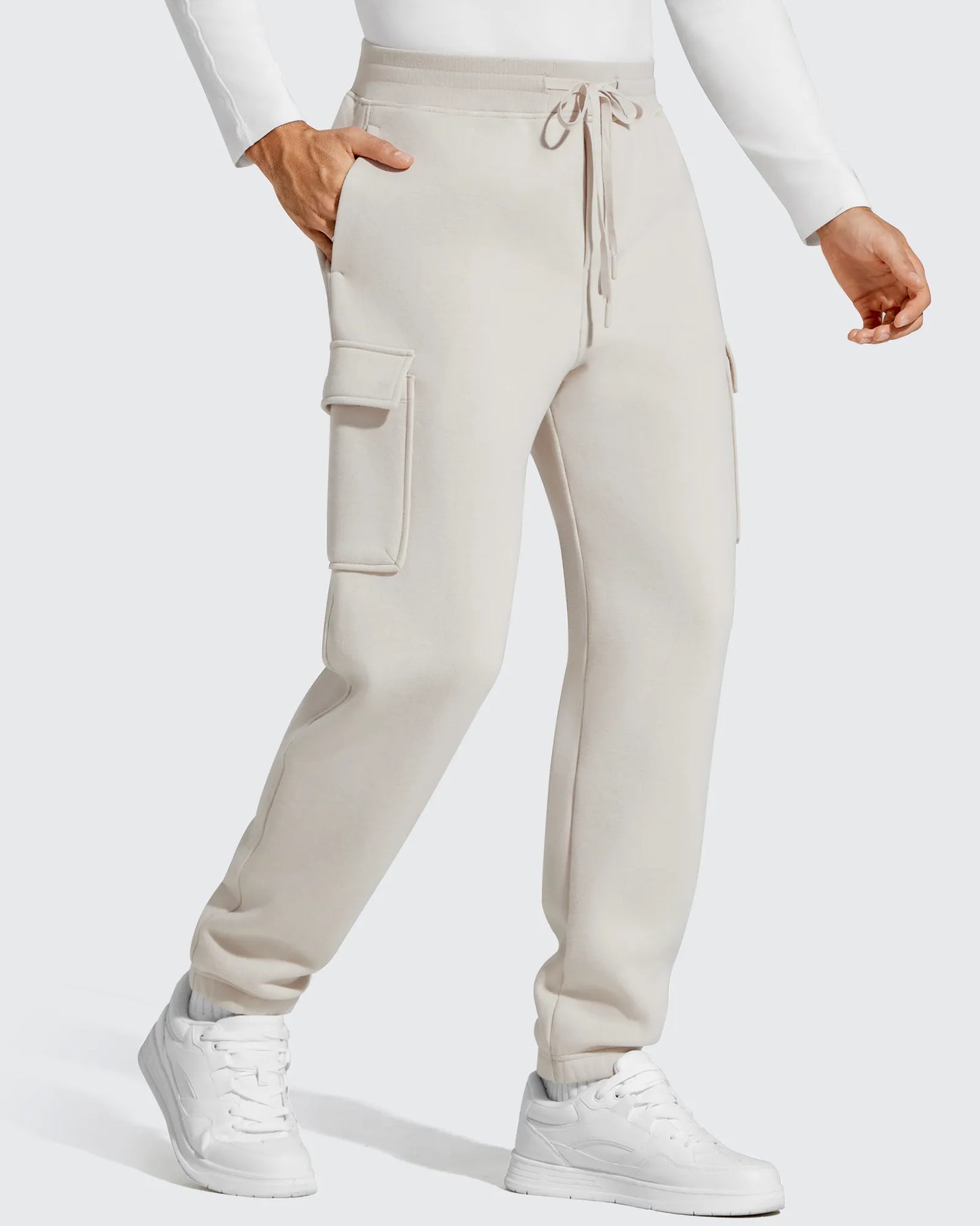 Pantalones cargo Flurrylux de algodón con forro polar y cordón para hombre