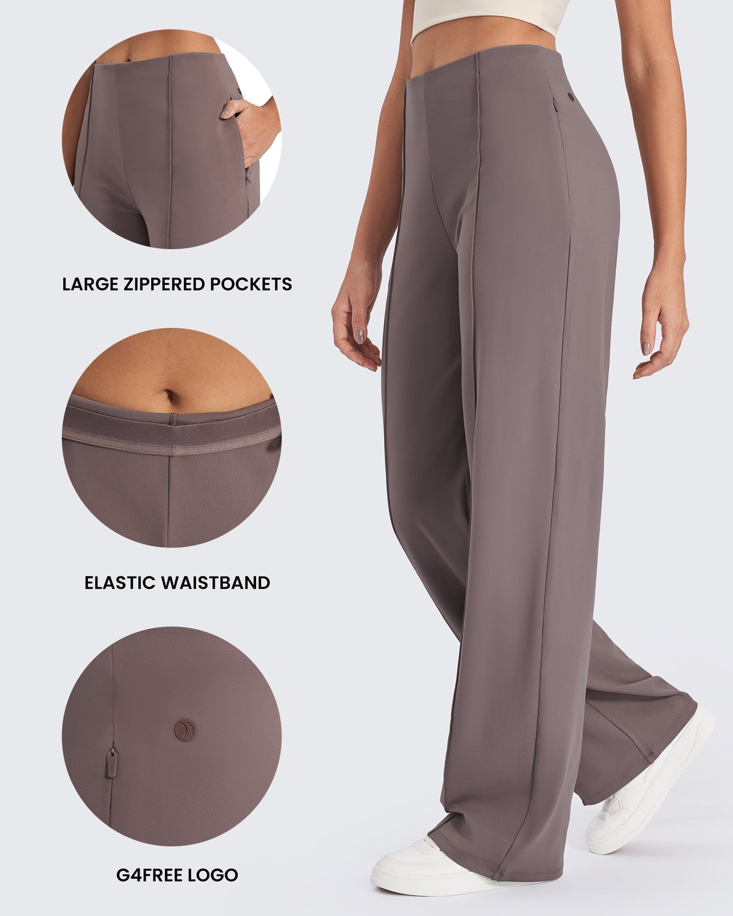 Pantalones de pernera ancha con pliegues delanteros EverGoing Business