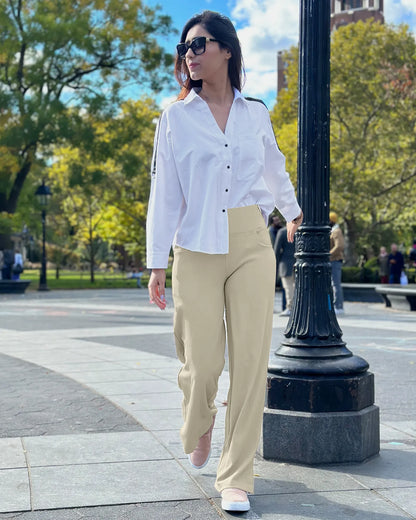 Pantalones Anchos de Mujer para Yoga con Bolsillos Largos