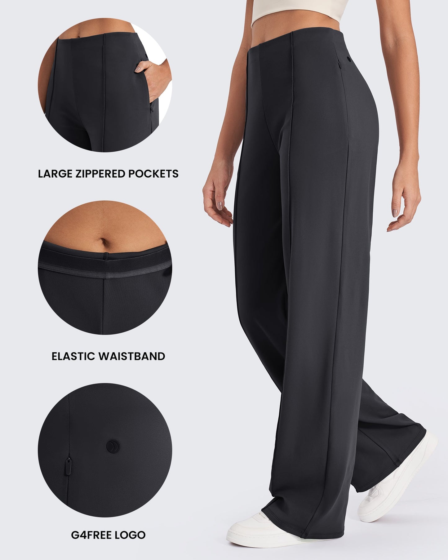 Pantalones de pernera ancha con pliegues delanteros EverGoing Business