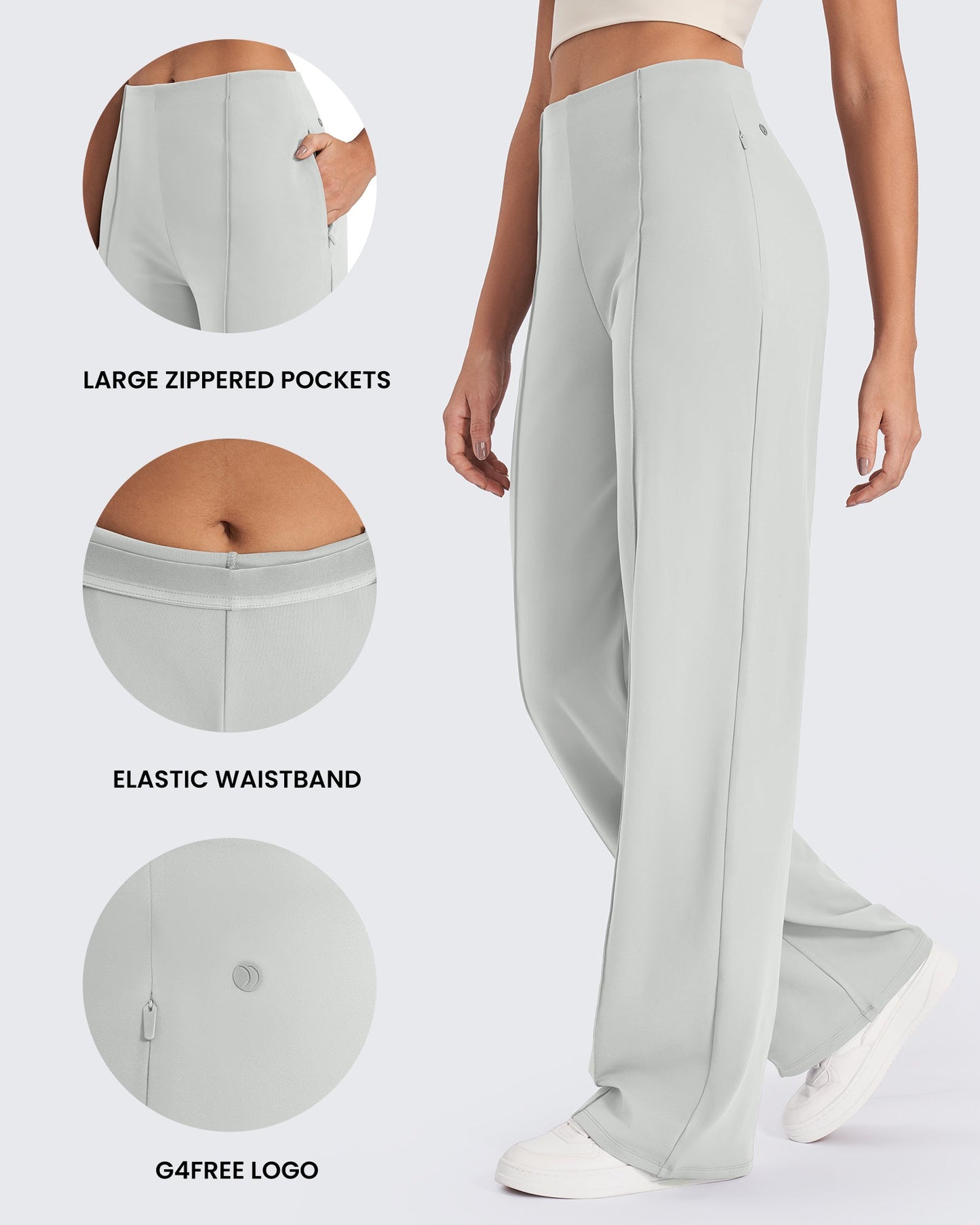 Pantalones de pernera ancha con pliegues delanteros EverGoing Business