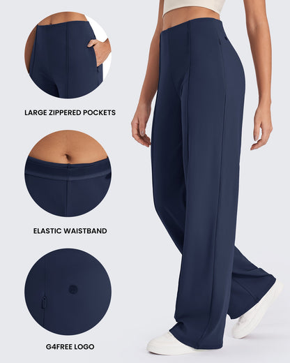 Pantalones de pernera ancha con pliegues delanteros EverGoing Business