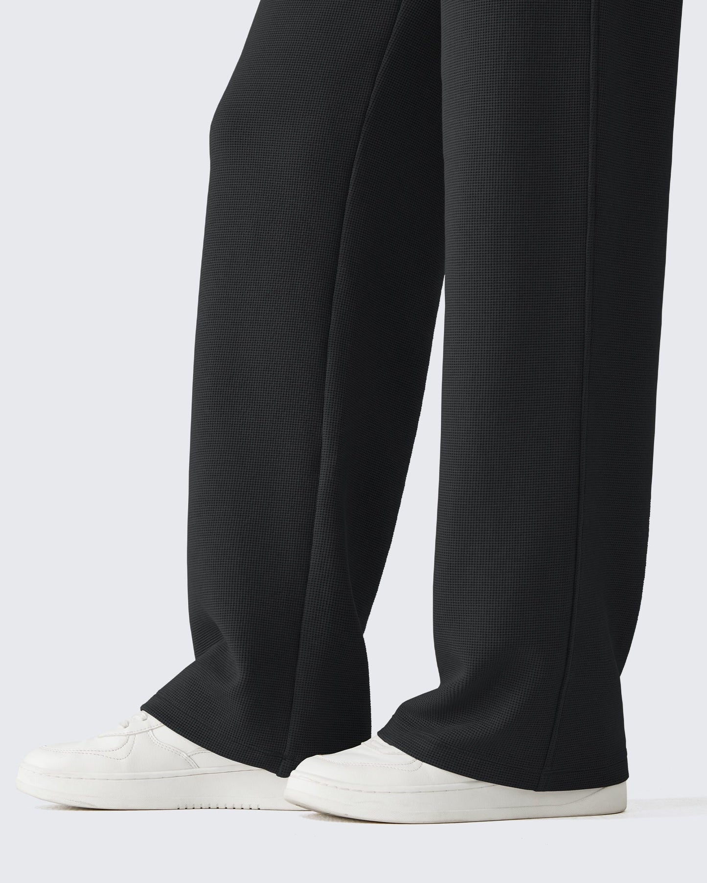Pantalones de vestir G4Free Waffle de pernera ancha, de talle alto y elásticos