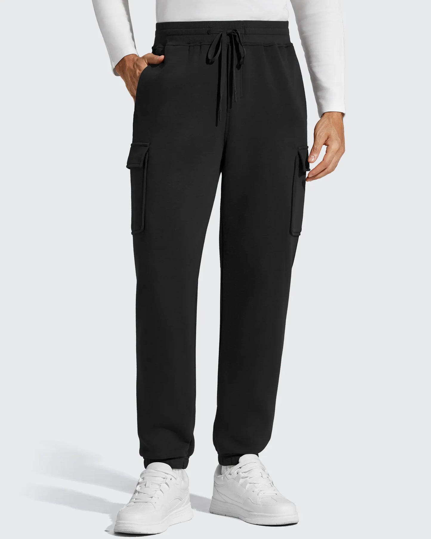 Pantalones cargo Flurrylux de algodón con forro polar y cordón para hombre