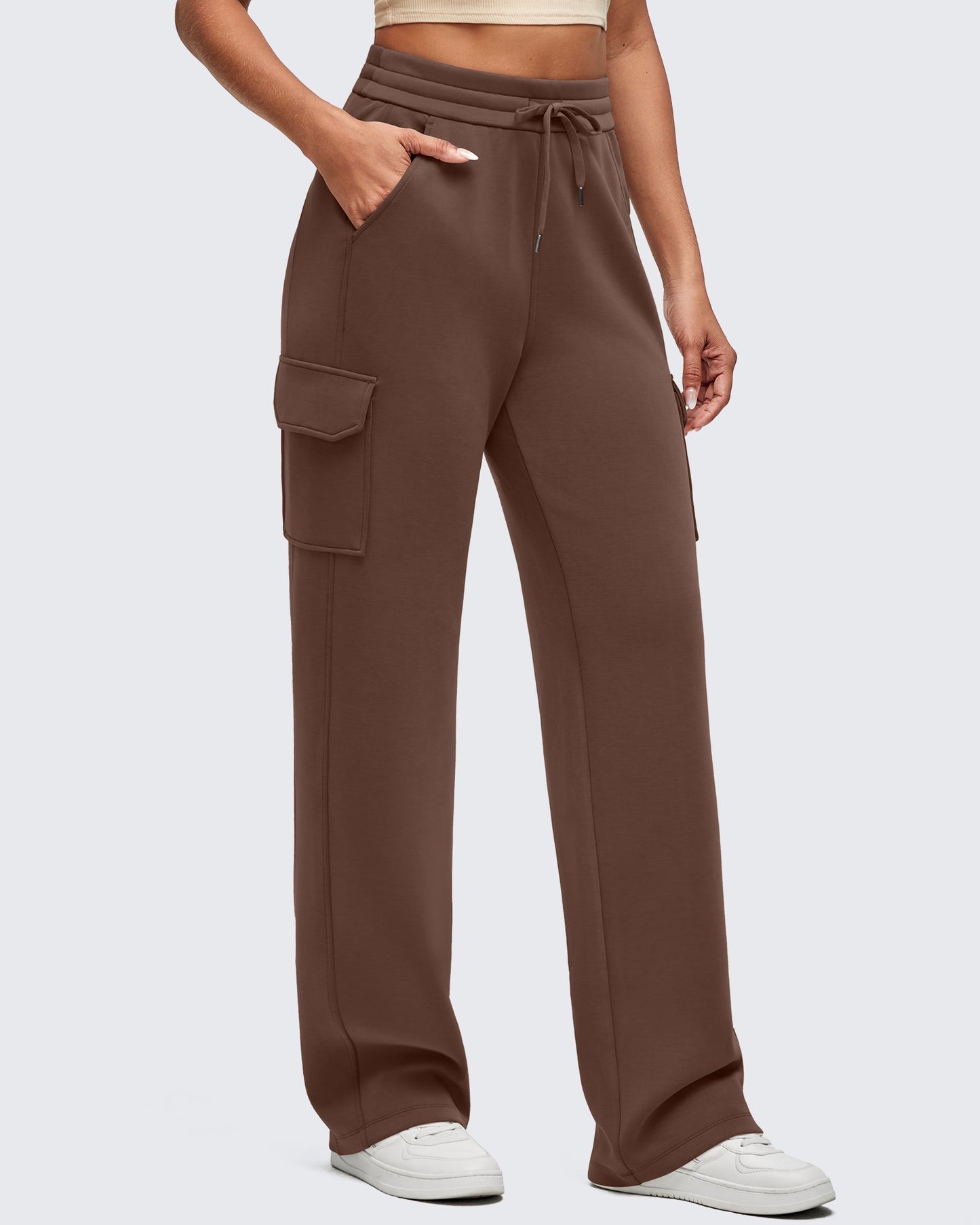 Pantalones de chándal cargo Smoofit de pernera ancha con cordón y bolsillos