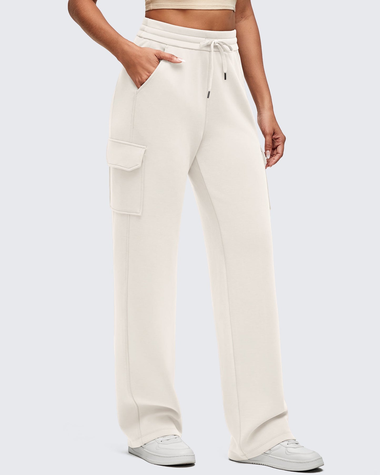 Pantalones de chándal cargo Smoofit de pernera ancha con cordón y bolsillos