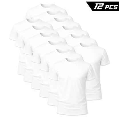 (6-pack/12-pack)Men's Crew Neck Cotton Short Sleeve Tees