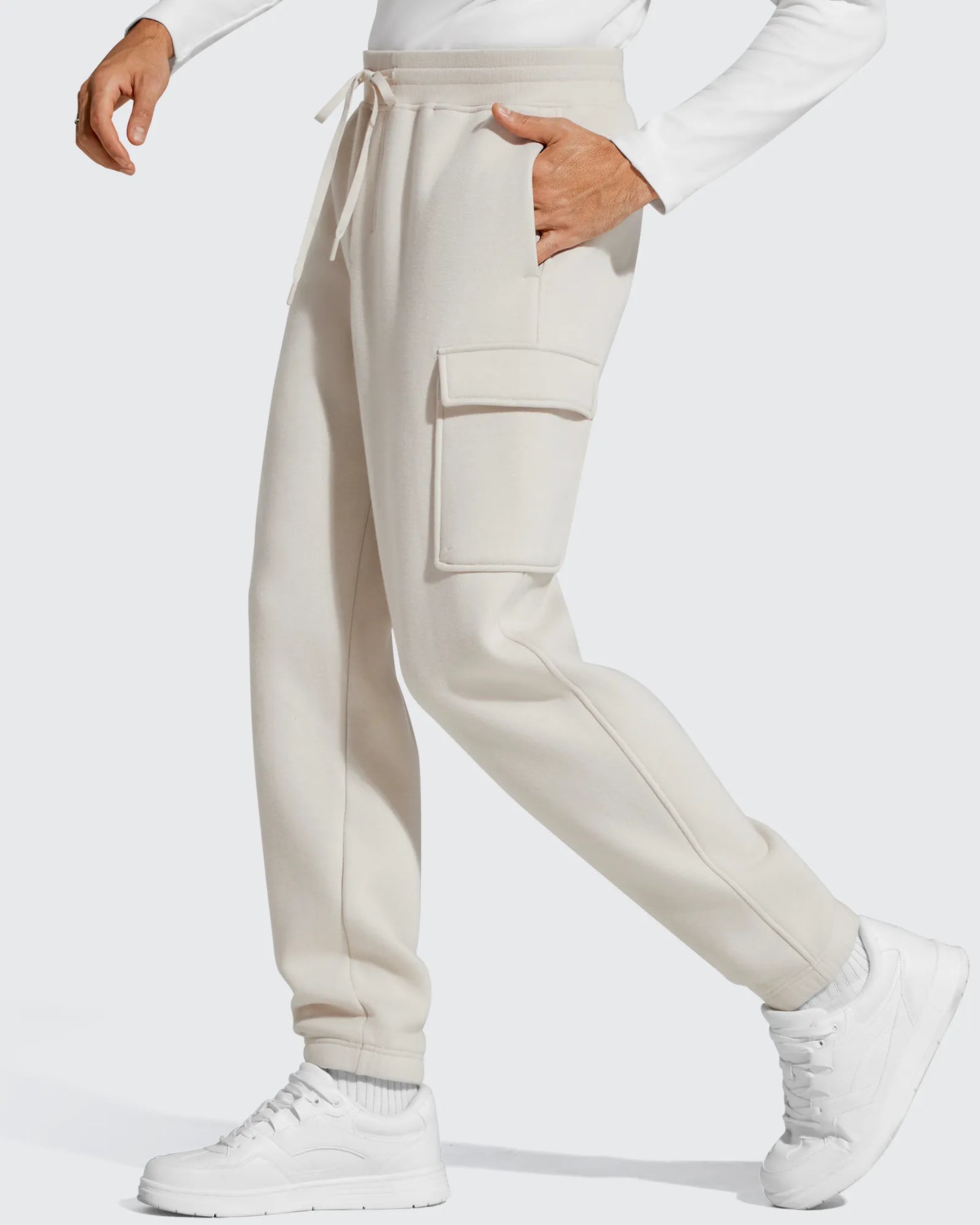 Pantalones cargo Flurrylux de algodón con forro polar y cordón para hombre