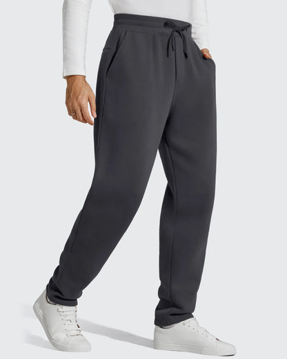 Flurrylux Pantalones de Hombre de Algodón de Pierna Recta con Cordón y Forro Polar