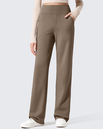 Pantalones de vestir de talle alto con forro polar EverGoing