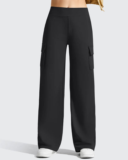 Pantalones cargo de pierna ancha EverGoing de cintura alta con 4 bolsillos