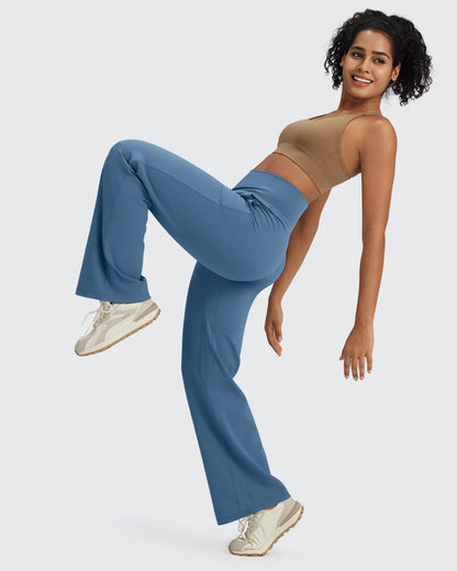 Pantalones Anchos de Vestir de Cintura Alta Sin Costuras BareFeel