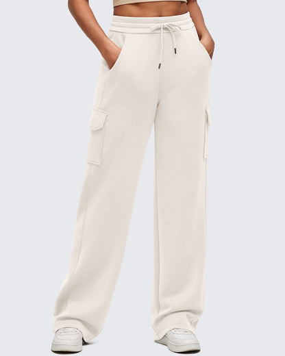 Pantalones de chándal cargo Smoofit de pernera ancha con cordón y bolsillos