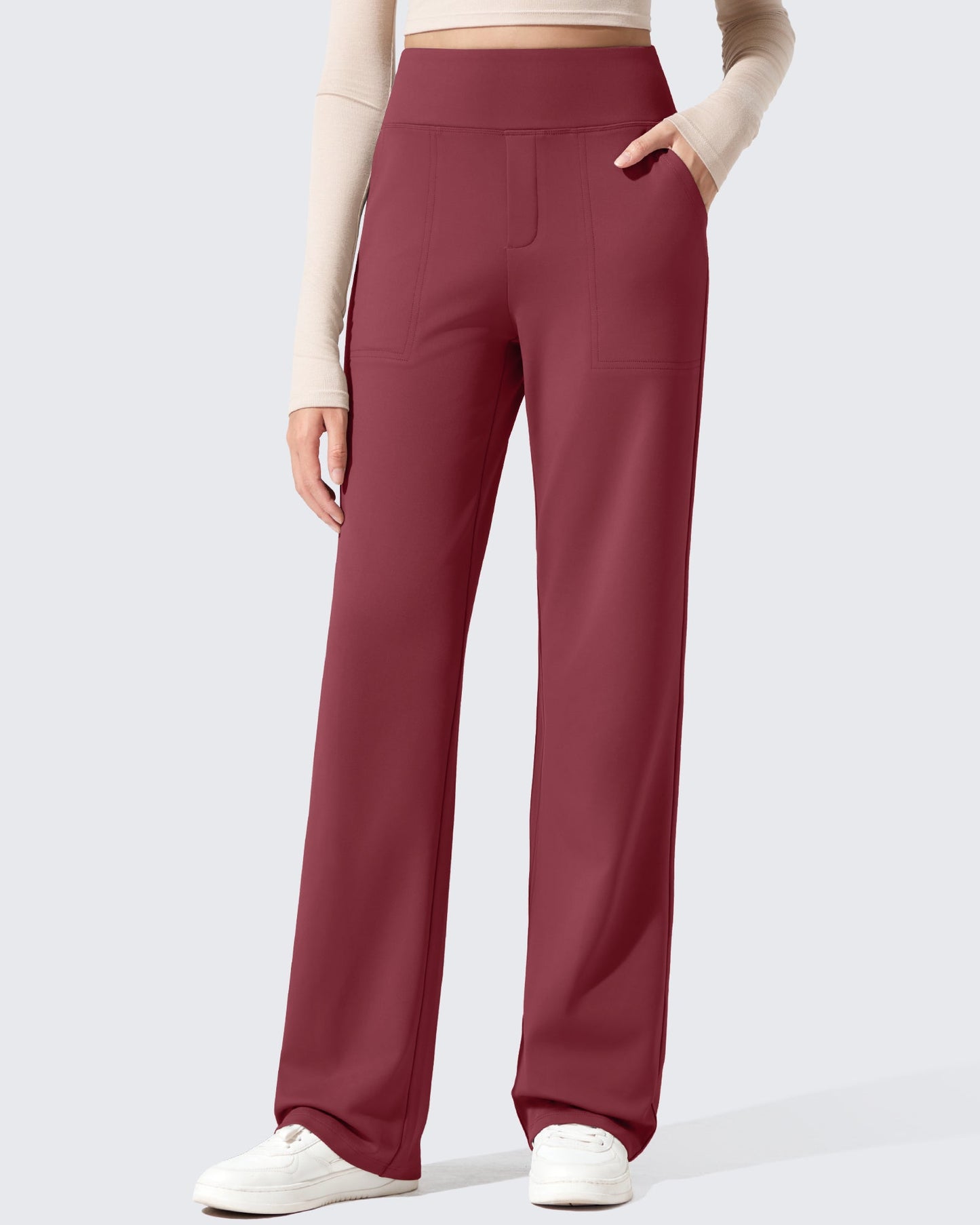 Pantalones de vestir de talle alto con forro polar EverGoing