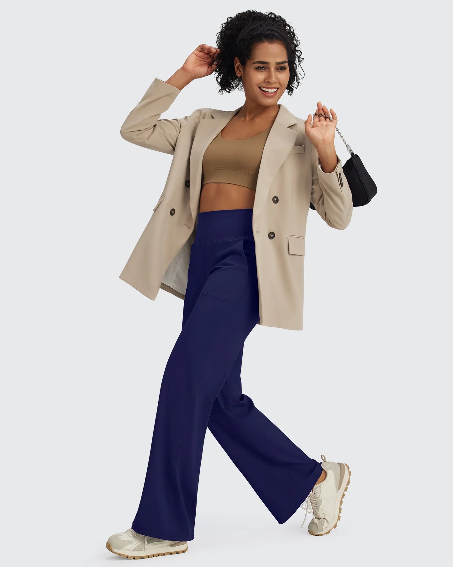 Pantalones Anchos de Vestir de Cintura Alta Sin Costuras BareFeel