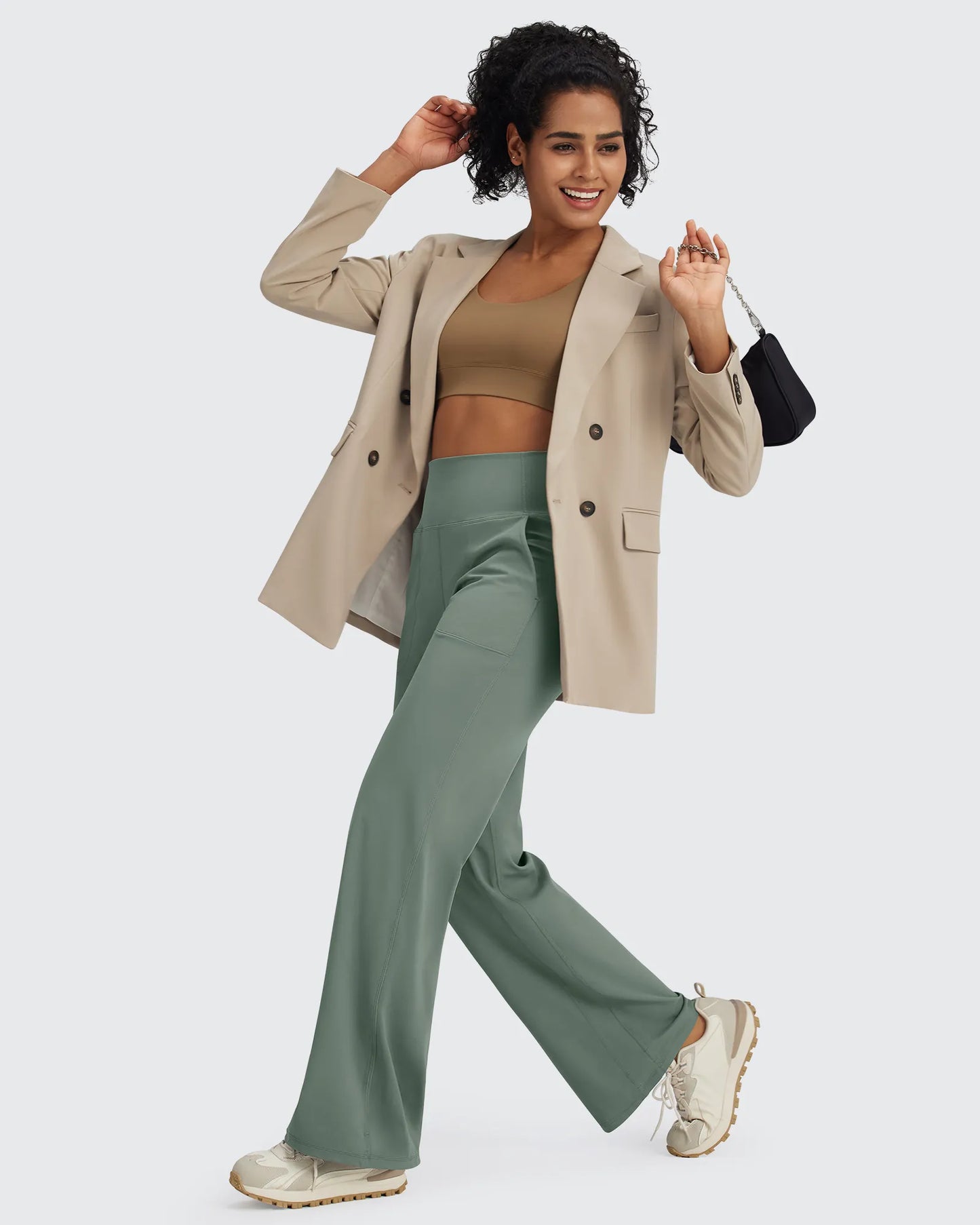 Pantalones Anchos de Vestir de Cintura Alta Sin Costuras BareFeel