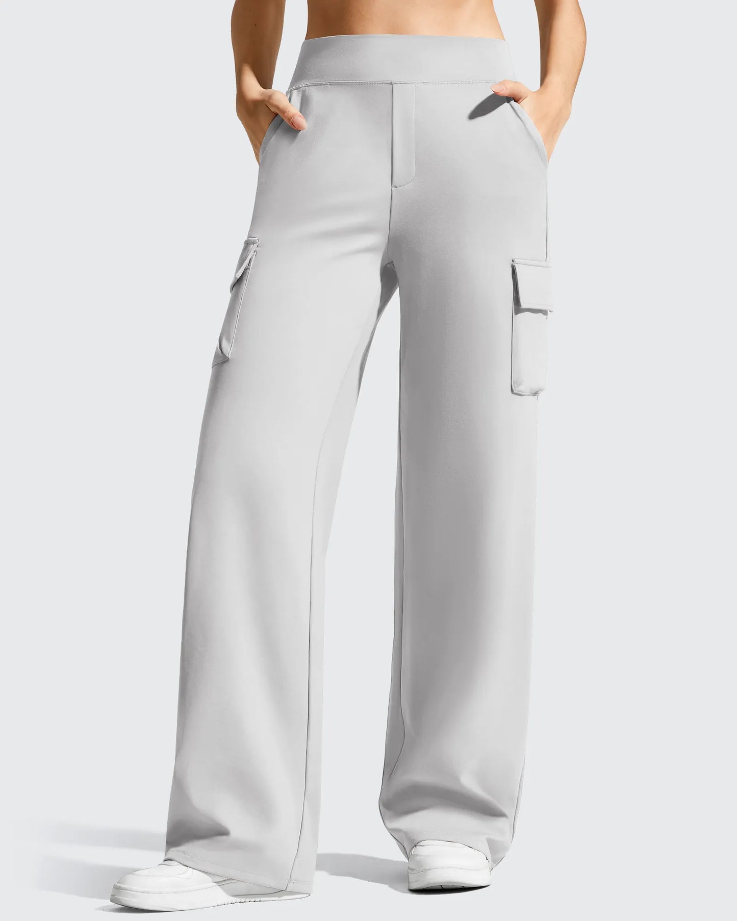 Pantalones cargo de pierna ancha EverGoing de cintura alta con 4 bolsillos
