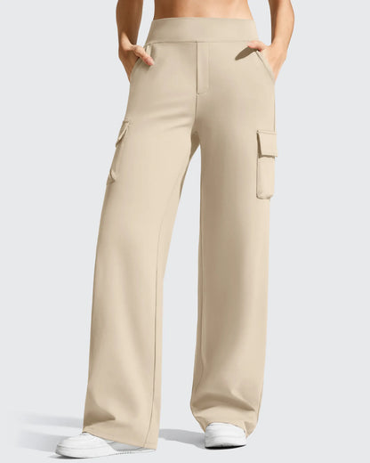 Pantalones cargo de pierna ancha EverGoing de cintura alta con 4 bolsillos