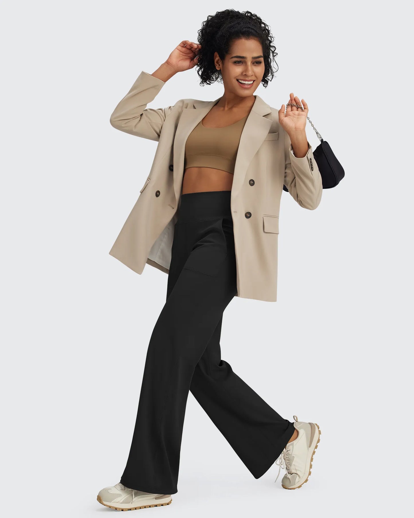 Pantalones Anchos de Vestir de Cintura Alta Sin Costuras BareFeel