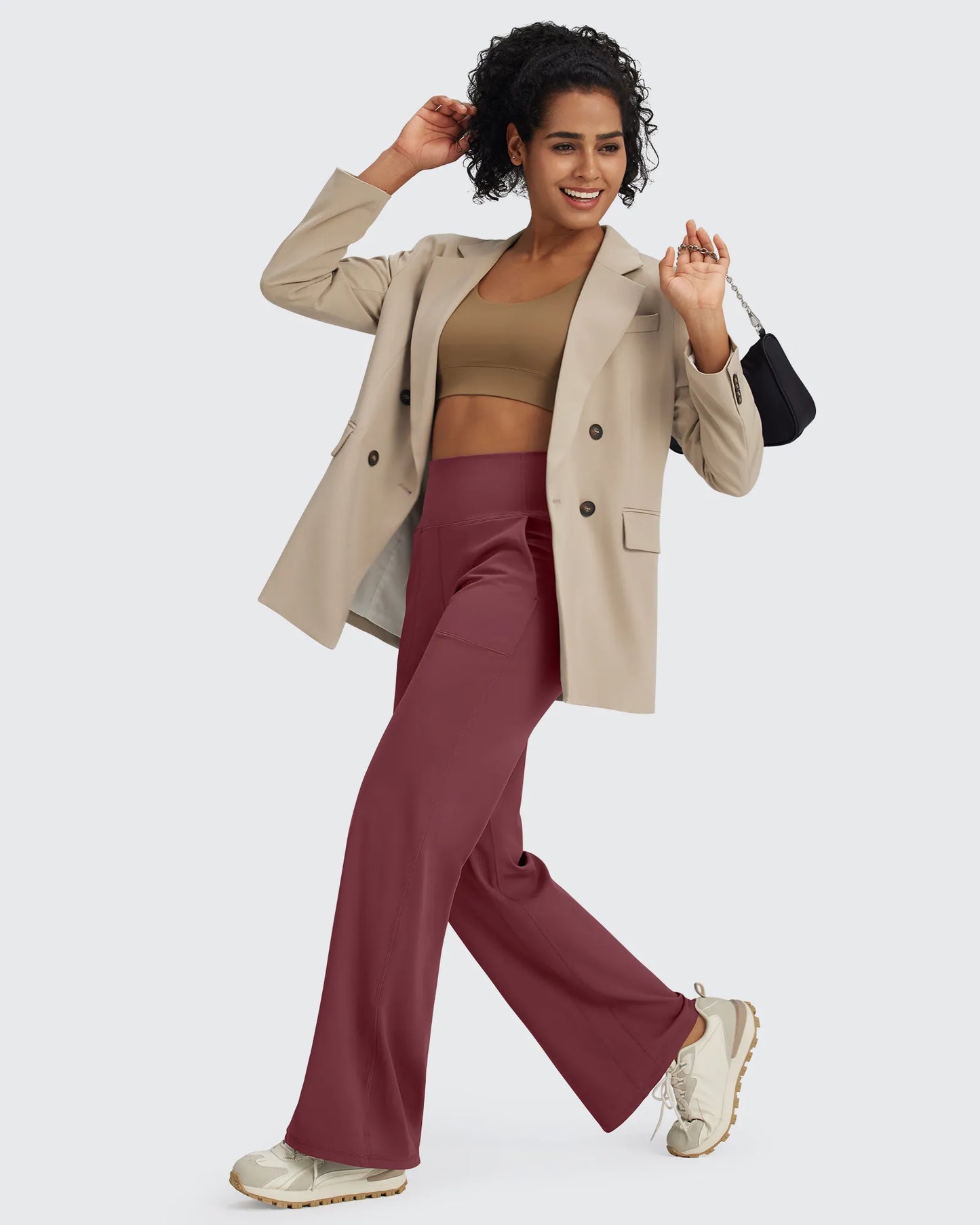 Pantalones Anchos de Vestir de Cintura Alta Sin Costuras BareFeel