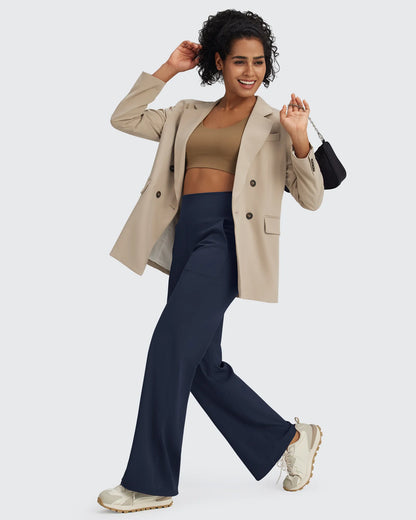 Pantalones Anchos de Vestir de Cintura Alta Sin Costuras BareFeel