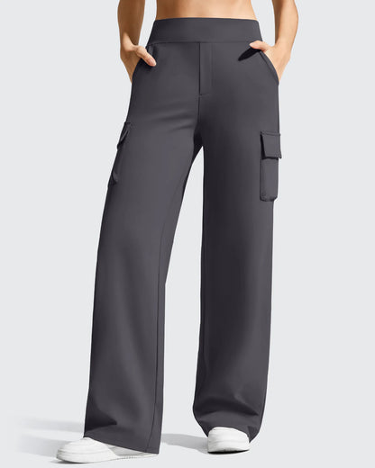 Pantalones cargo de pierna ancha EverGoing de cintura alta con 4 bolsillos