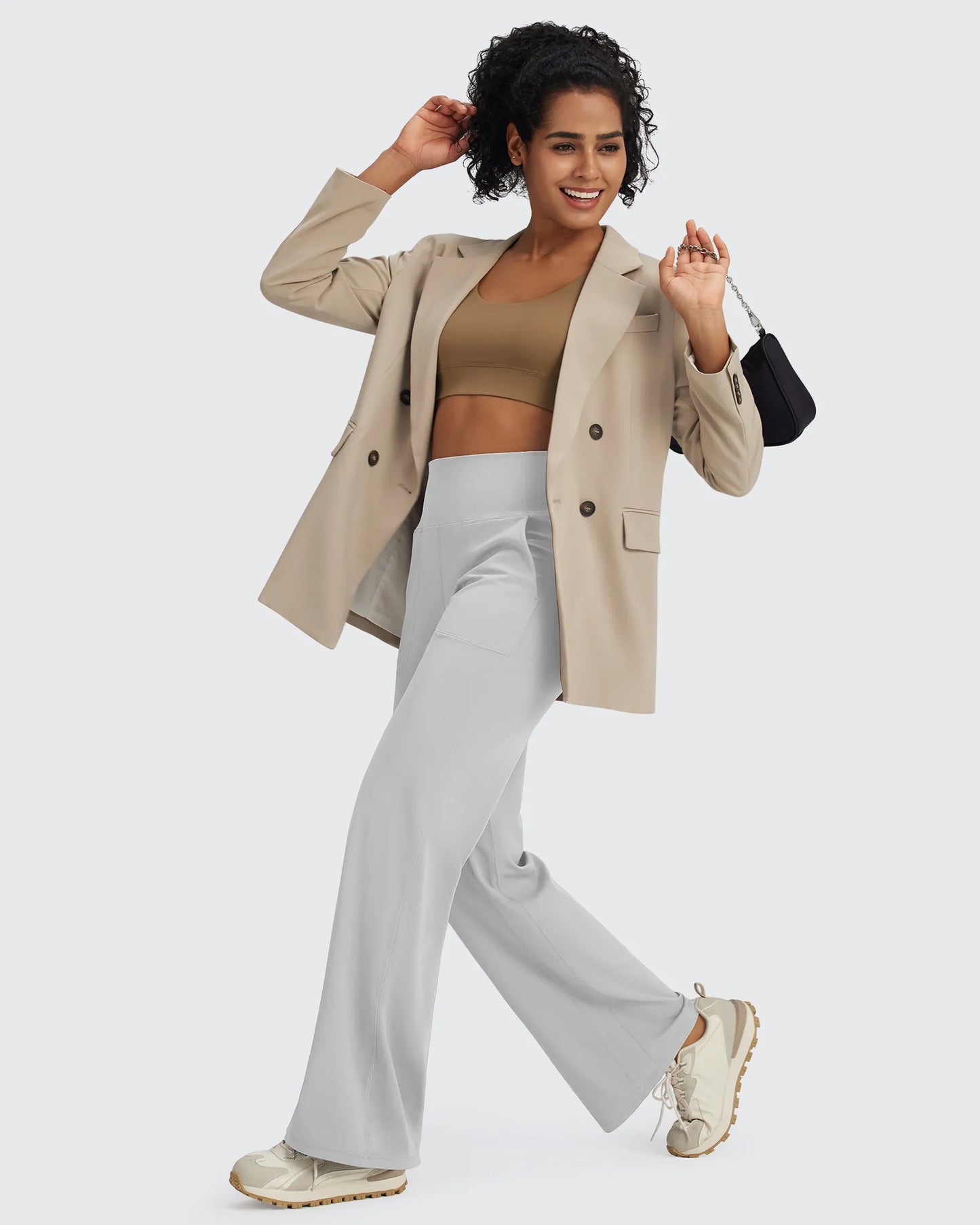 Pantalones de vestir de talle alto sin costuras BareFeel Petite