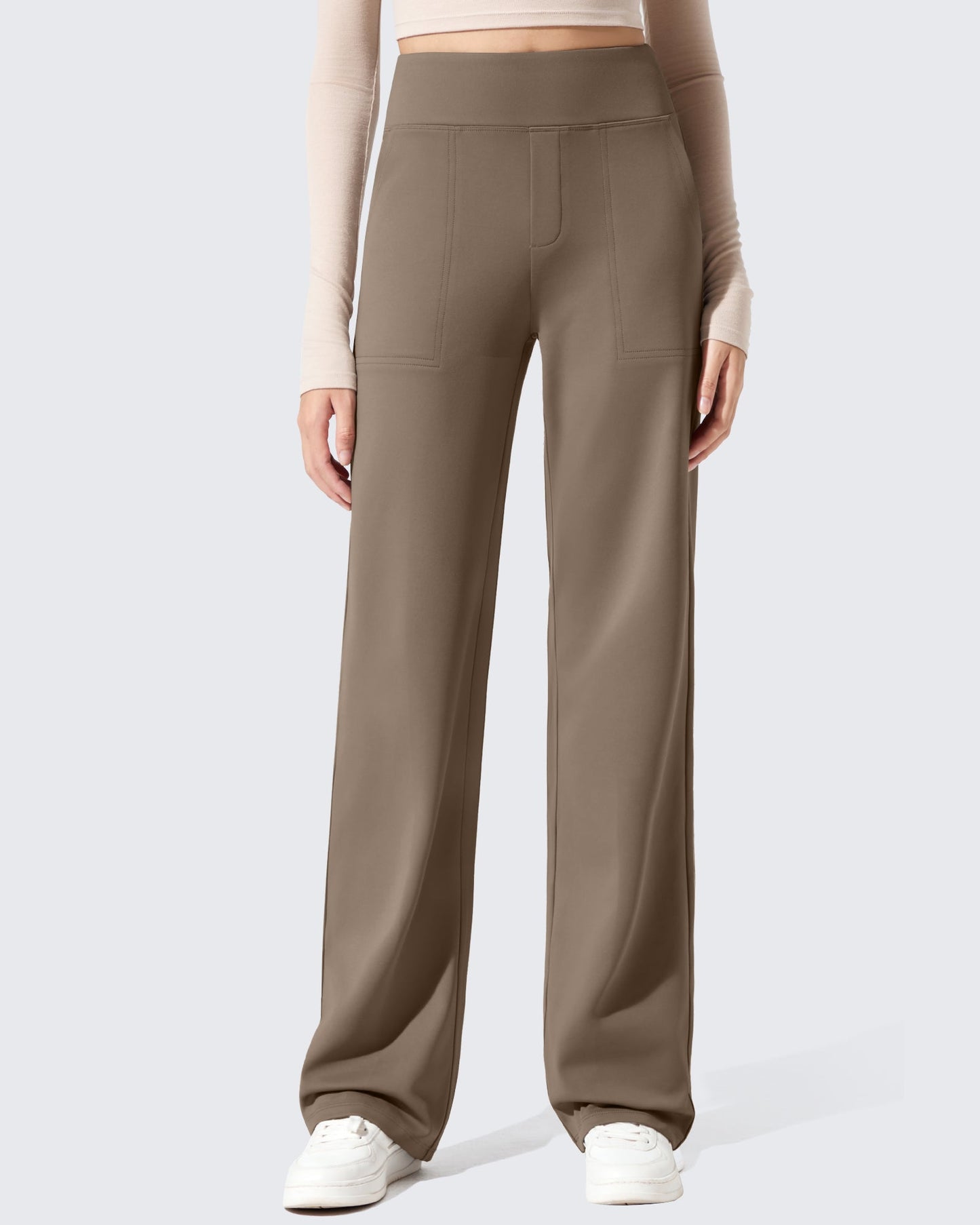 Pantalones de vestir de talle alto con forro polar EverGoing