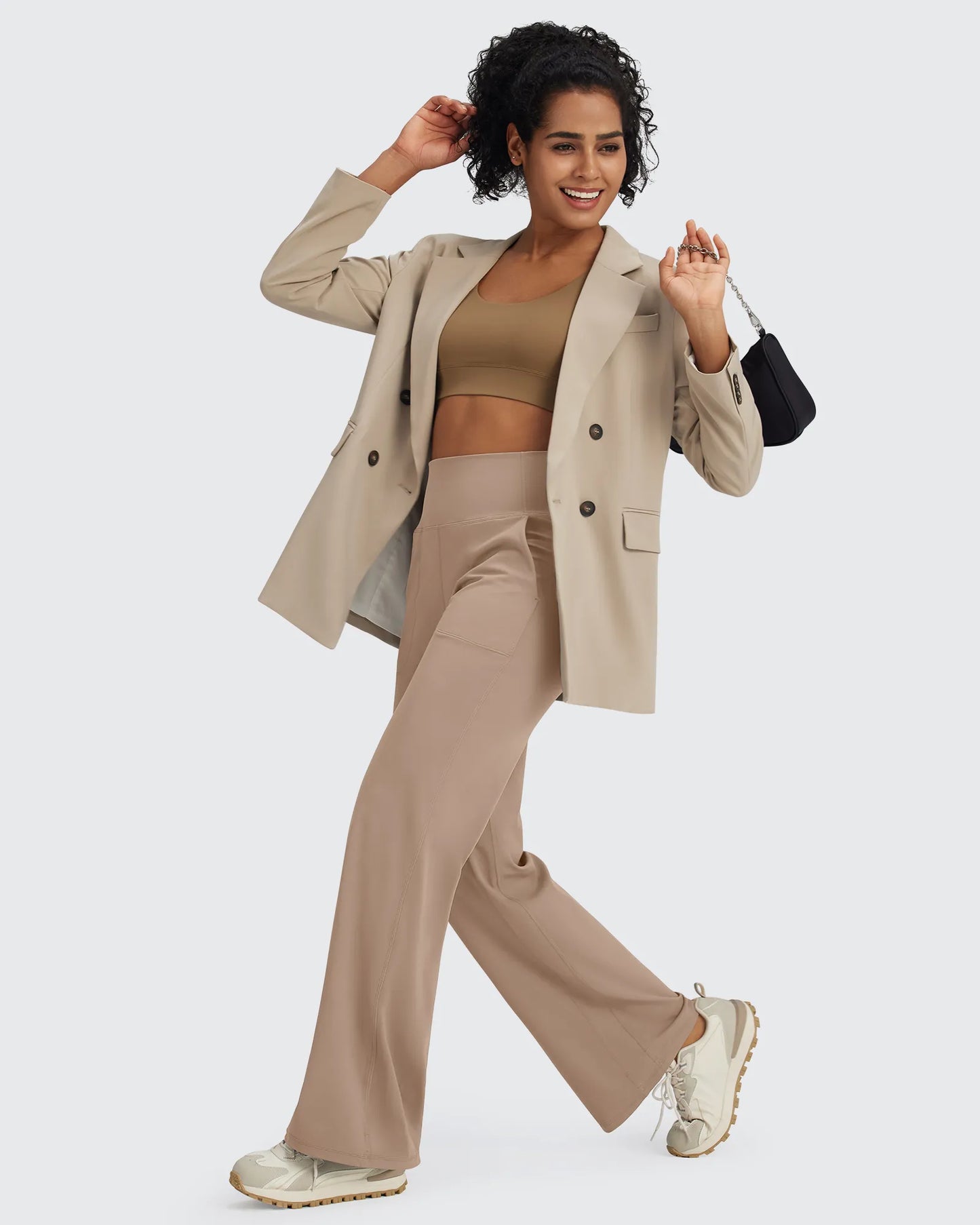 Pantalones de vestir de talle alto sin costuras BareFeel Petite