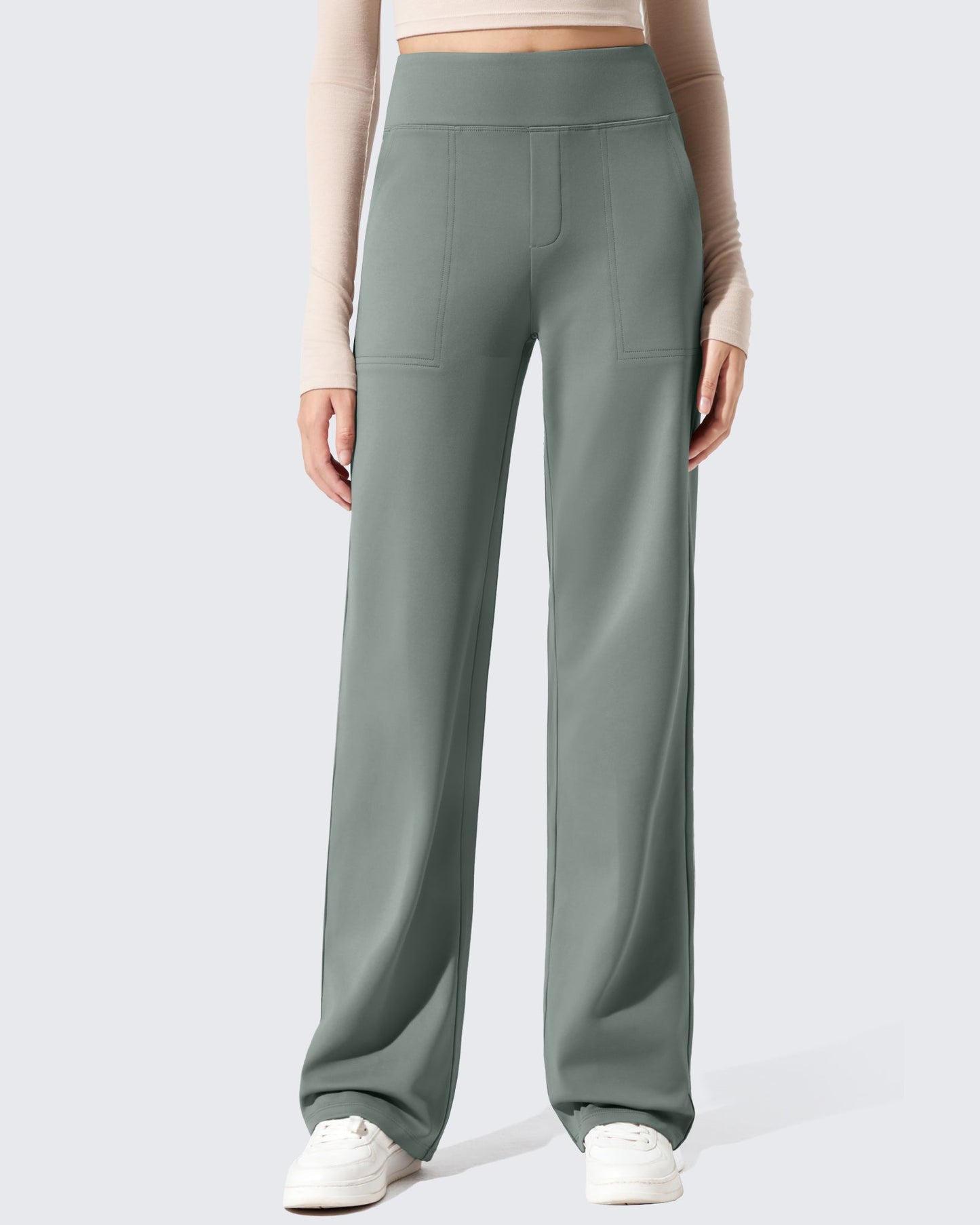 Pantalones de vestir de talle alto con forro polar EverGoing