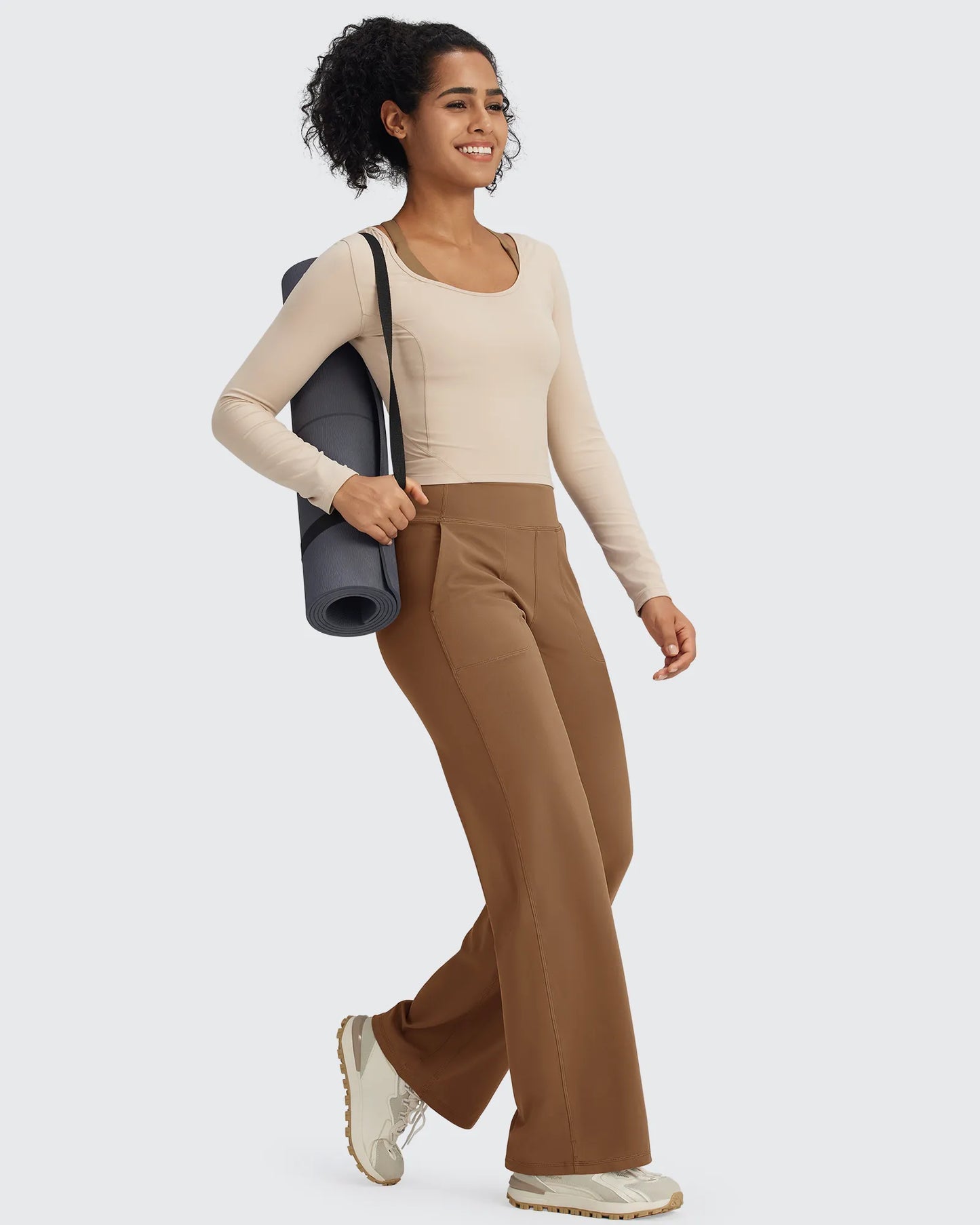 Pantalones Anchos de Vestir de Cintura Alta Sin Costuras BareFeel